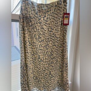 Vince Camuto Cream and Light Blue Midi Skirt